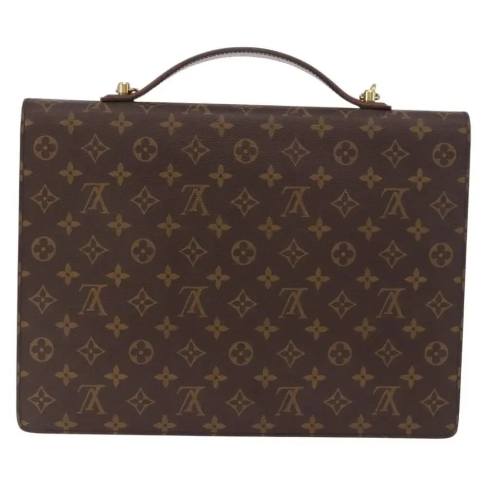 Louis Vuitton Monogram Porte Documents Bandouliere Business Bag Brown
